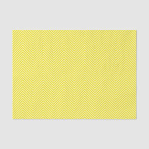 Chevron Line Tissue Paper - White on Yellow Tissuepapier