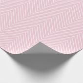 Chevron Line White op lichtroze |XL| Cadeaupapier (Hoek)