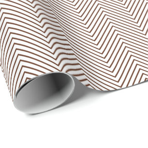 Chevron Line Wrapping Paper - Bruin op wit Cadeaupapier