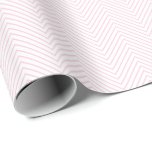 Chevron Line Wrapping Paper - Light Roze op White Cadeaupapier