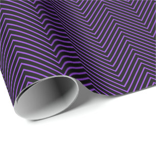 Chevron Line Wrapping Paper - Paars op zwart Cadeaupapier
