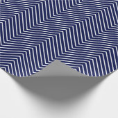 Chevron Line Wrapping Paper - White on Navy Blue X Cadeaupapier (Hoek)