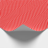 Chevron Line Wrapping Paper - White on Red |XL| Cadeaupapier (Hoek)