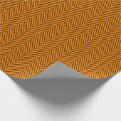 Chevron Line Wrapping Paper - zwart op Oranje Cadeaupapier (Hoek)