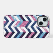Chevron Marbre Rose Bleu Blanc (Verso Horizontal)