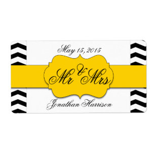 Chevron Mariage M. et Mme Étiquettes de bouteilles