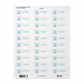 Chevron & Mint Nautische retour adreslabels Etiket (Full Sheet)