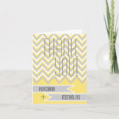 Chevron moderne gris, Merci jaune de mariage (Devant)