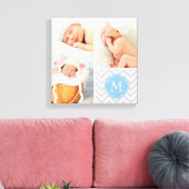 Chevron Monogram Baby Foto Collage Nursery Art Canvas Afdruk (Insitu (Woonkamer))