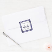 Chevron Monogram Boekplaat Sticker marineblauw (Envelop)