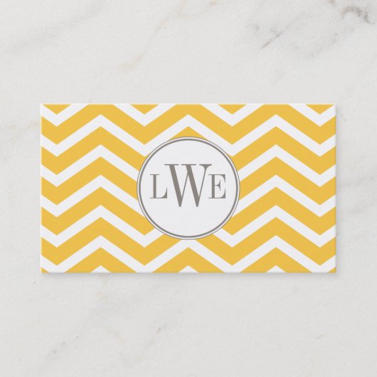 Chevron Monogram Calling Card Contactkaartje (Voorkant)