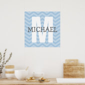 Chevron Monogram Child's Room Art Poster (Keuken)