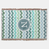 Chevron Monogram Green Modern Zigzag Deken (Voorkant)