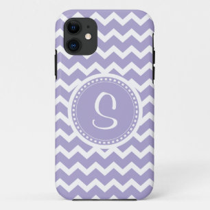 Chevron Monogram Retro Paars en White iPhone 11 Hoesje