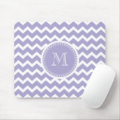 Chevron Monogram Retro Paars en White Muismat (Met muis)