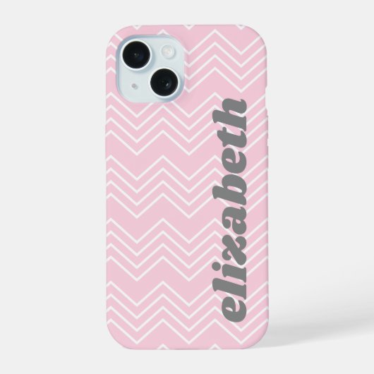 Chevron Motif - Pink funky Script Name (Verso)