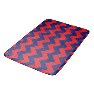 Chevron Navy blauw & rood Willekeurig type/wil Badmat