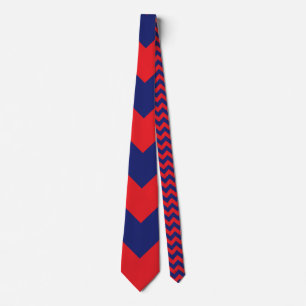 Chevron Navy blauw & rood Willekeurig type/wil Stropdas