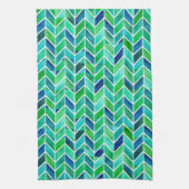 Chevron Navy Leaf Theedoek (Verticaal)