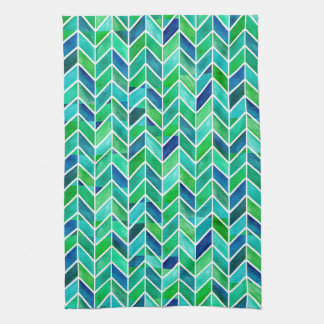 Chevron Navy Leaf Theedoek