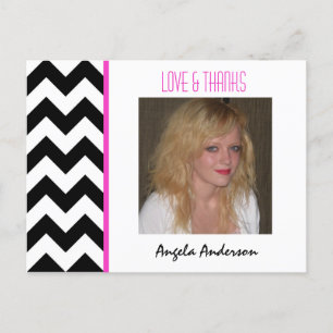 Chevron noir et blanc : Carte postale Merci photo