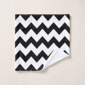 Chevron noir et blanc chic (Gant de toilette)