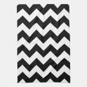 Chevron noir et blanc Serviettes de cuisine imprim (Vertical)