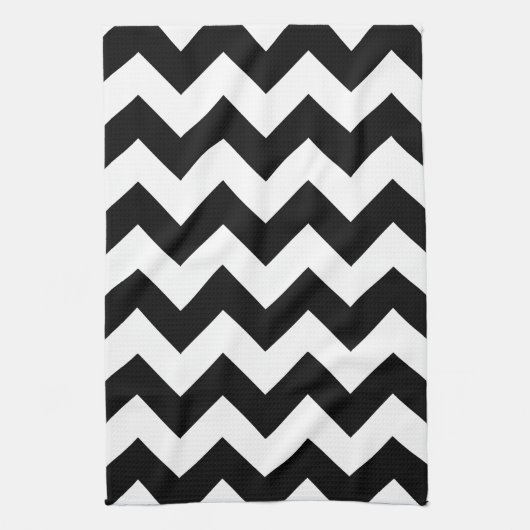 Chevron noir et blanc Serviettes de cuisine imprim (Vertical)