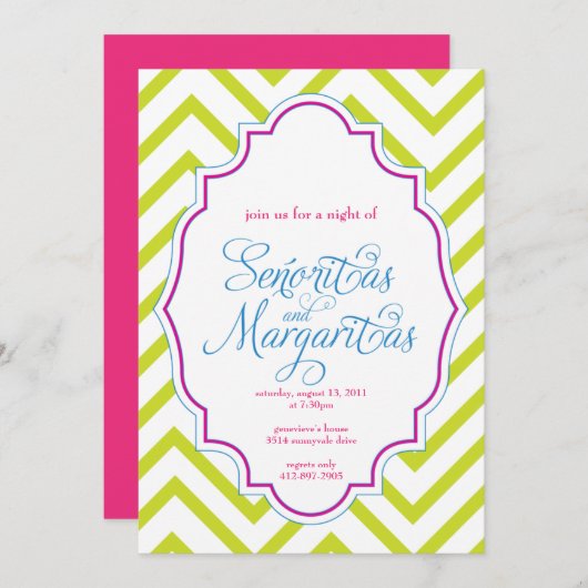 CHEVRON - nuit de filles - invitation (Devant / Derrière)