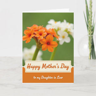 Chevron Oranje Bloem Familiekaart Kaart