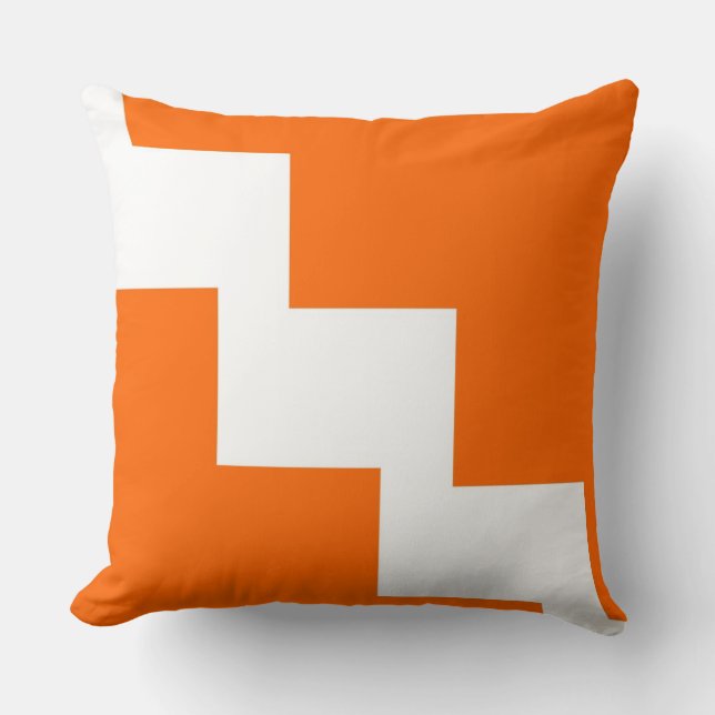 Chevron Oranje en White Kussen (Voorkant)