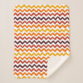 Chevron Oranje Herfst Sherpa Deken (Voorkant)