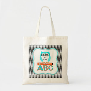 Chevron Owl Teacher Bag Tote Bag