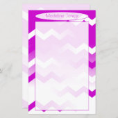 Chevron Paars & White Stationery for Handwriting (Voorkant / Achterkant)