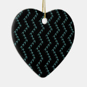 Chevron Pastel Blue Hearts Nero Noctis Ornament (Rechts)