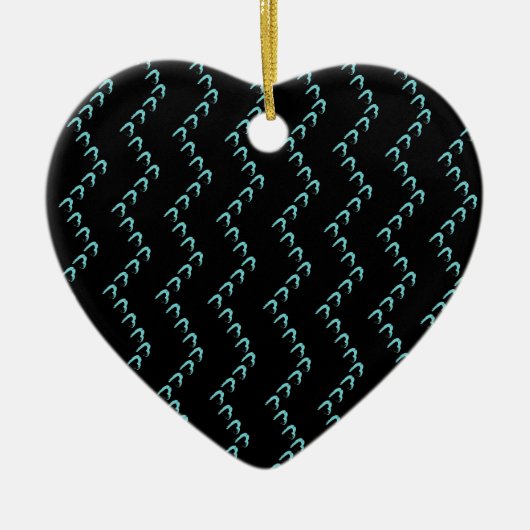 Chevron Pastel Blue Hearts Nero Noctis Ornament (Voorkant)