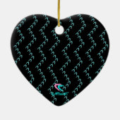 Chevron Pastel Blue Hearts Nero Noctis Ornament (Achterkant)