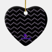 Chevron pastel Paarse harten Nero keramische Ornam Keramisch Ornament (Achterkant)