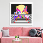 Chevron + Patronen Canvas Afdruk (Insitu (Woonkamer))