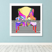 Chevron + Patronen Canvas Afdruk (Insitu (Houten vloer))