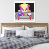 Chevron + Patronen Canvas Afdruk (Insitu (Slaapkamer))