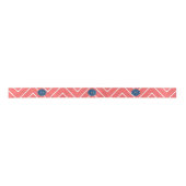 Chevron Patroon 2A Monogram Koraal, Navy Blauw Lint (Voorkant)
