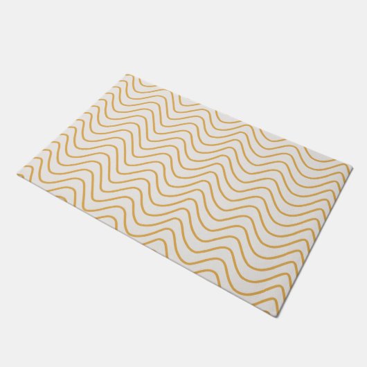 Chevron patroon geel en crème zigzag deurmat (Schuin)