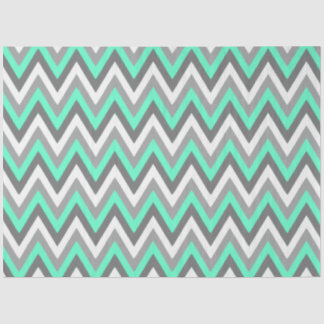 Chevron Patroon Grijs Wit Mint Decoupage Tissuepapier