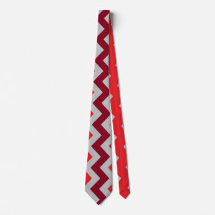 Chevron patroon in tinten rood stropdas