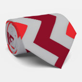 Chevron patroon in tinten rood stropdas (Opgerold)