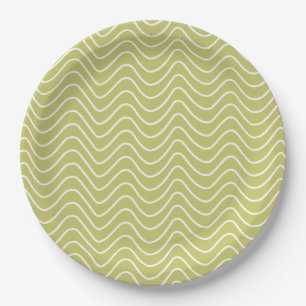 Chevron Patroon Lime Groene Minimale Lijn Papieren Bordje