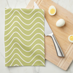 Chevron Patroon Lime Groene Minimale Lijn Theedoek