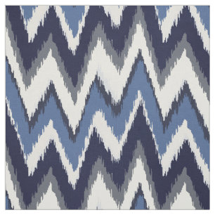 Chevron-patroon met rode blauwe en witte ikat stof