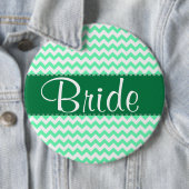 Chevron patroon; Mint Groen Ronde Button 6,0 Cm (In situ)